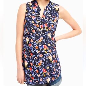 Motherhood Maternity sleeveless tunic top blouse floral pattern women's size M